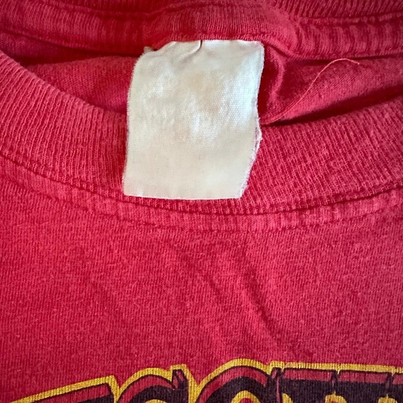 Vintage 1980s Deutschland Germany T-Shirt M Red Tee Crest Worn - Picture 5 of 8